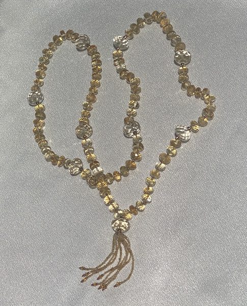 Citrine lazuli mala with tassel